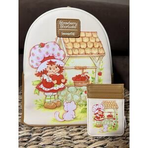 Strawberry Shortcake Wishing Well Loungefly Mini Backpack Card Holder Set